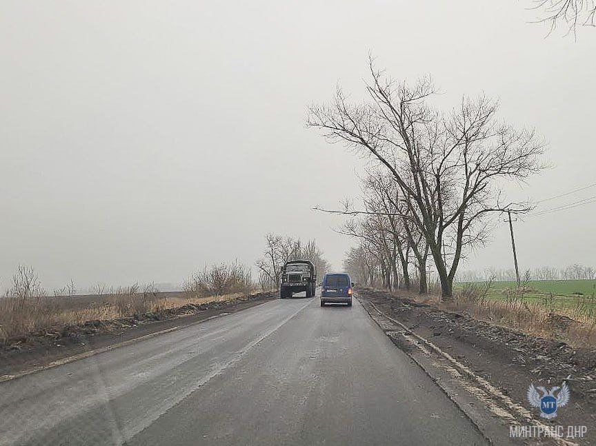 Продолжается ремонт в рамках ПСЭР автомобильной дороги /»Новороссия»/ – Красноармейское 