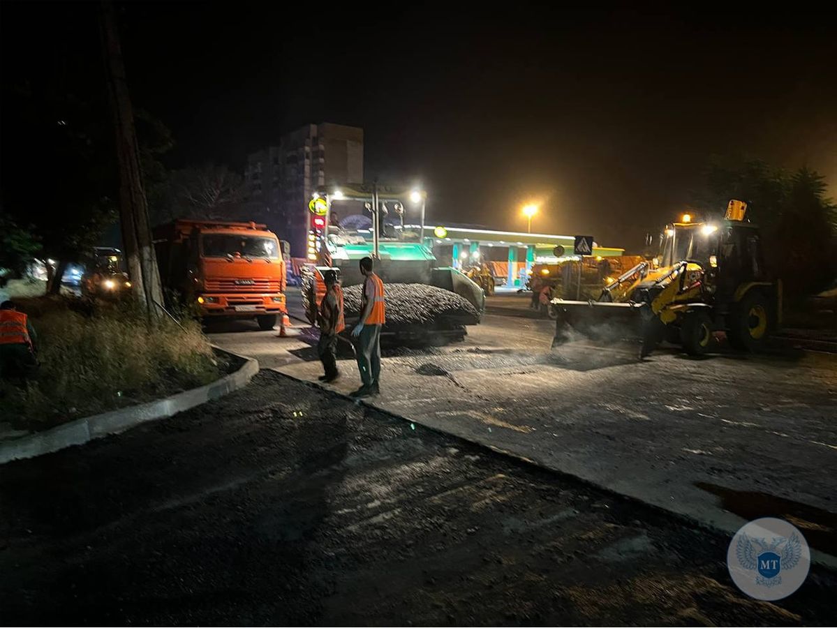 В столице Республики ремонт автомобильных дорог продолжается и в ночное время